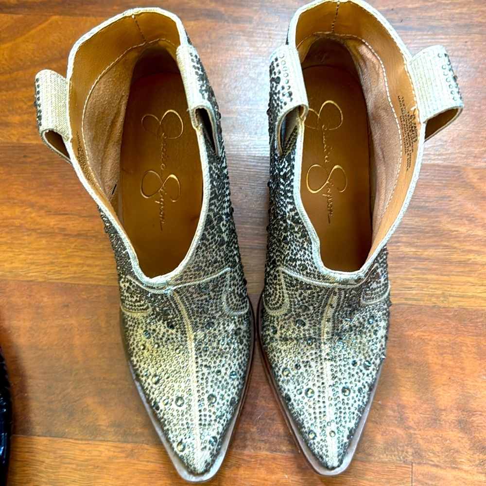 Jessica Simpson Rhinestone Western Bootie Zadie2 6.5